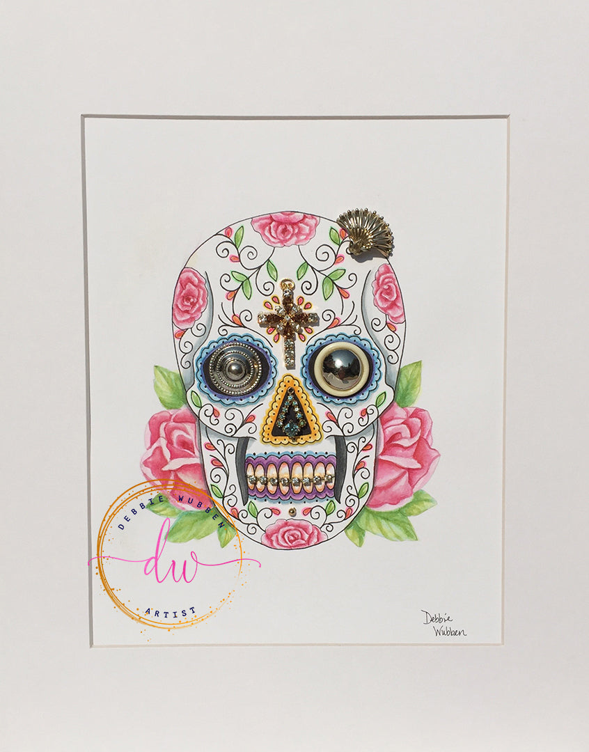 Day of the dead Skull & Vintage elements