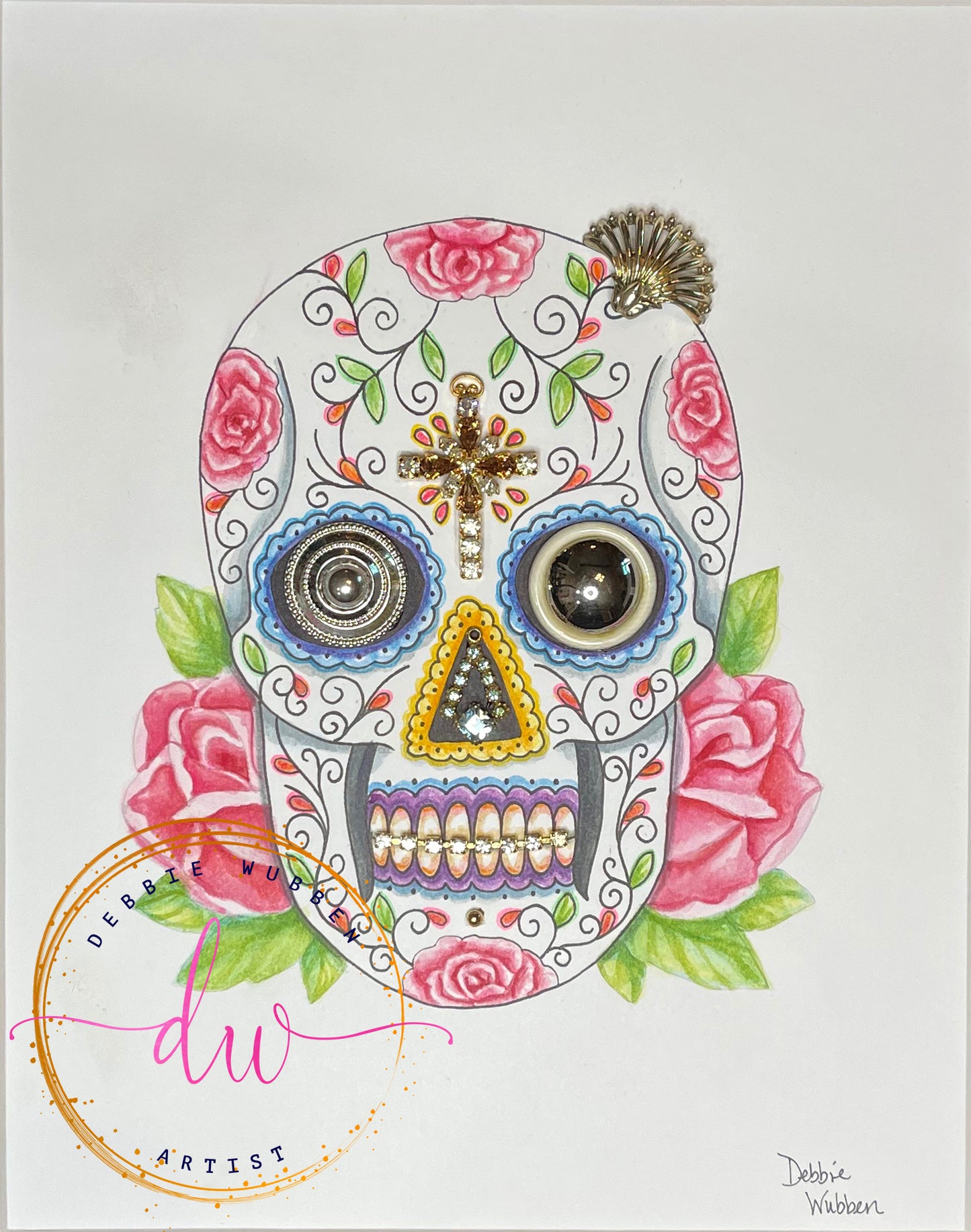 Day of the dead Skull & Vintage elements