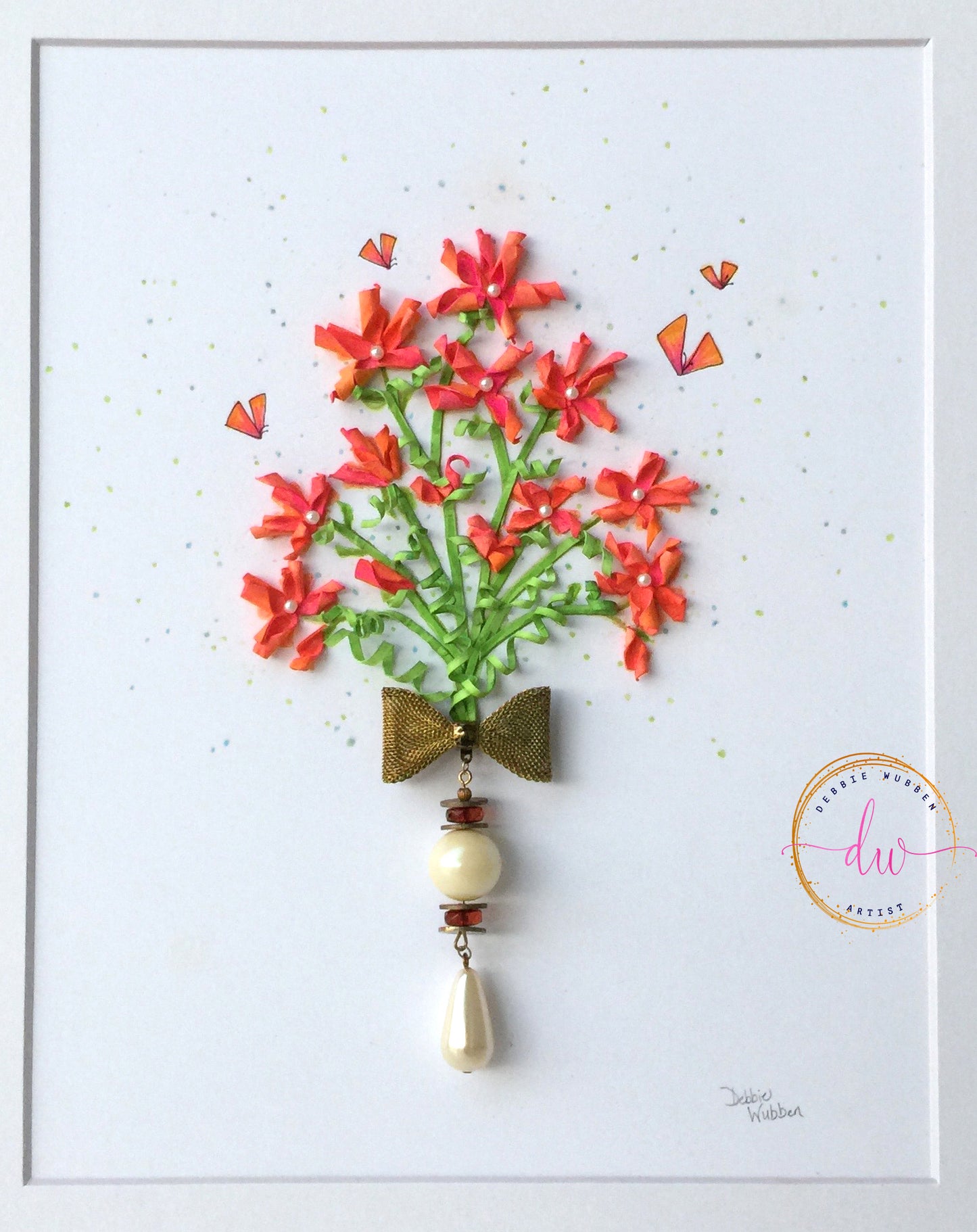 Vintage earring & Paper art