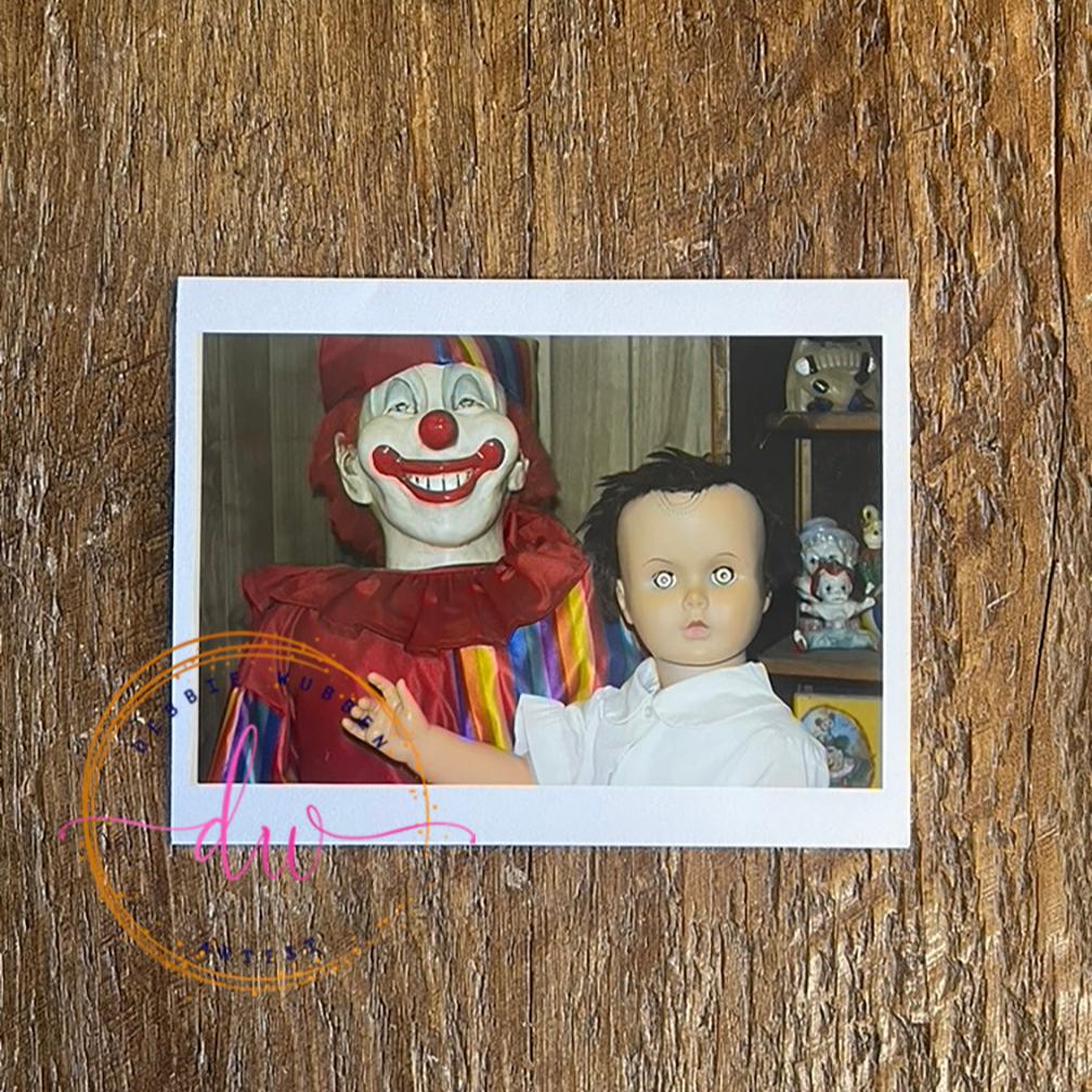 Creepy Clown Greeting Card, Birthday Invitation