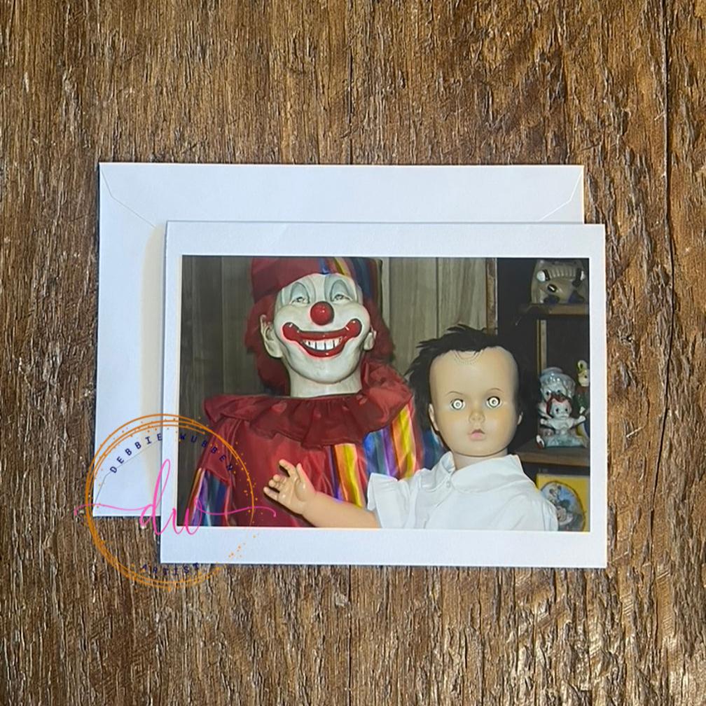 Creepy Clown Greeting Card, Birthday Invitation