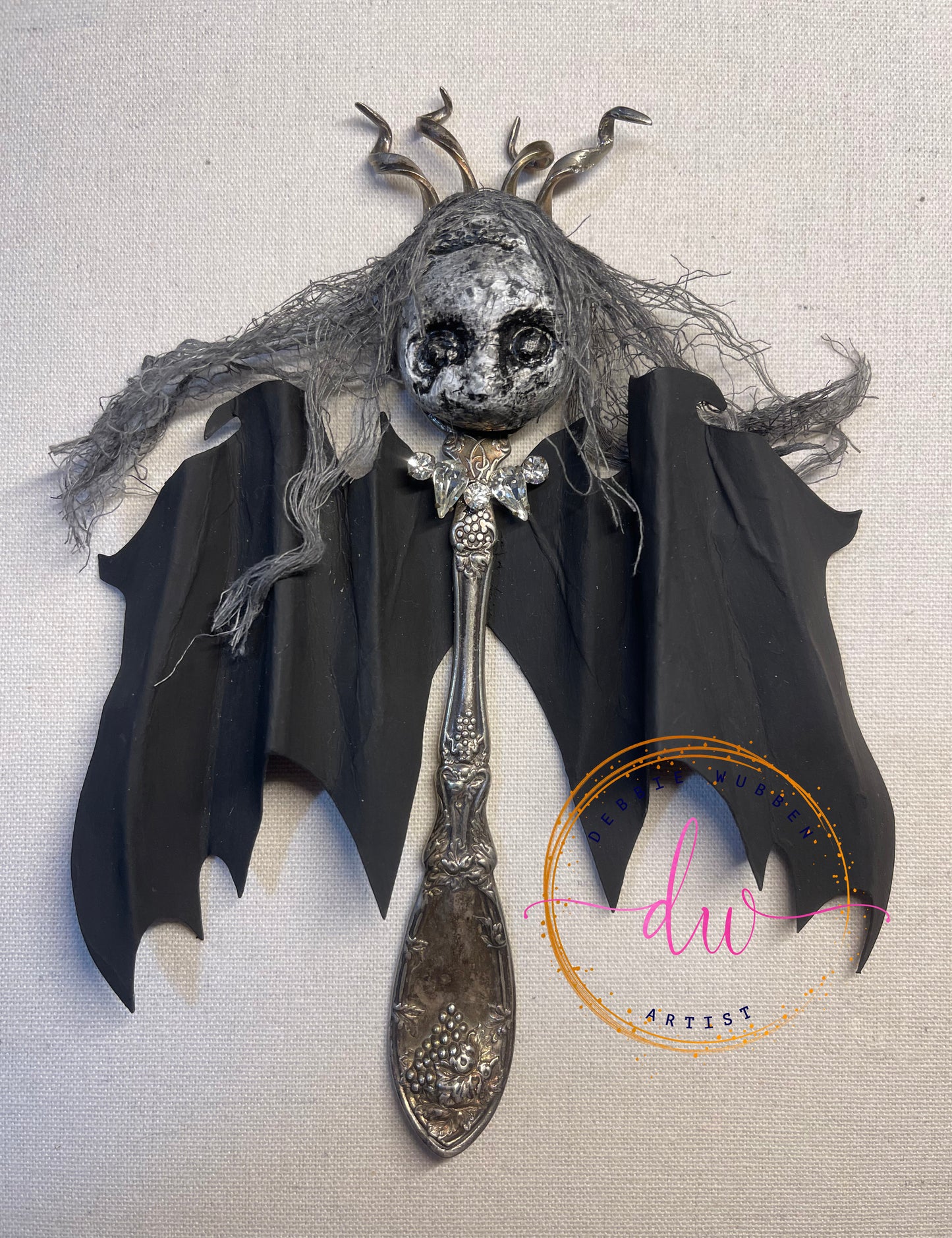 SOLD**"Lilibat" bat-creature 2 vintage silver