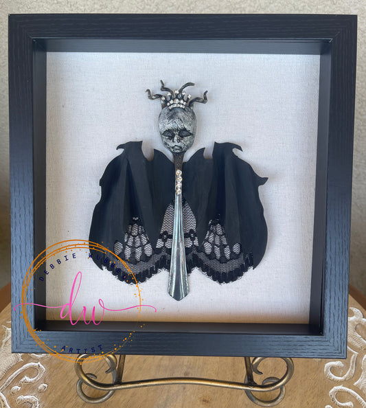 "Queen Luna" bat-creature 3 vintage silver