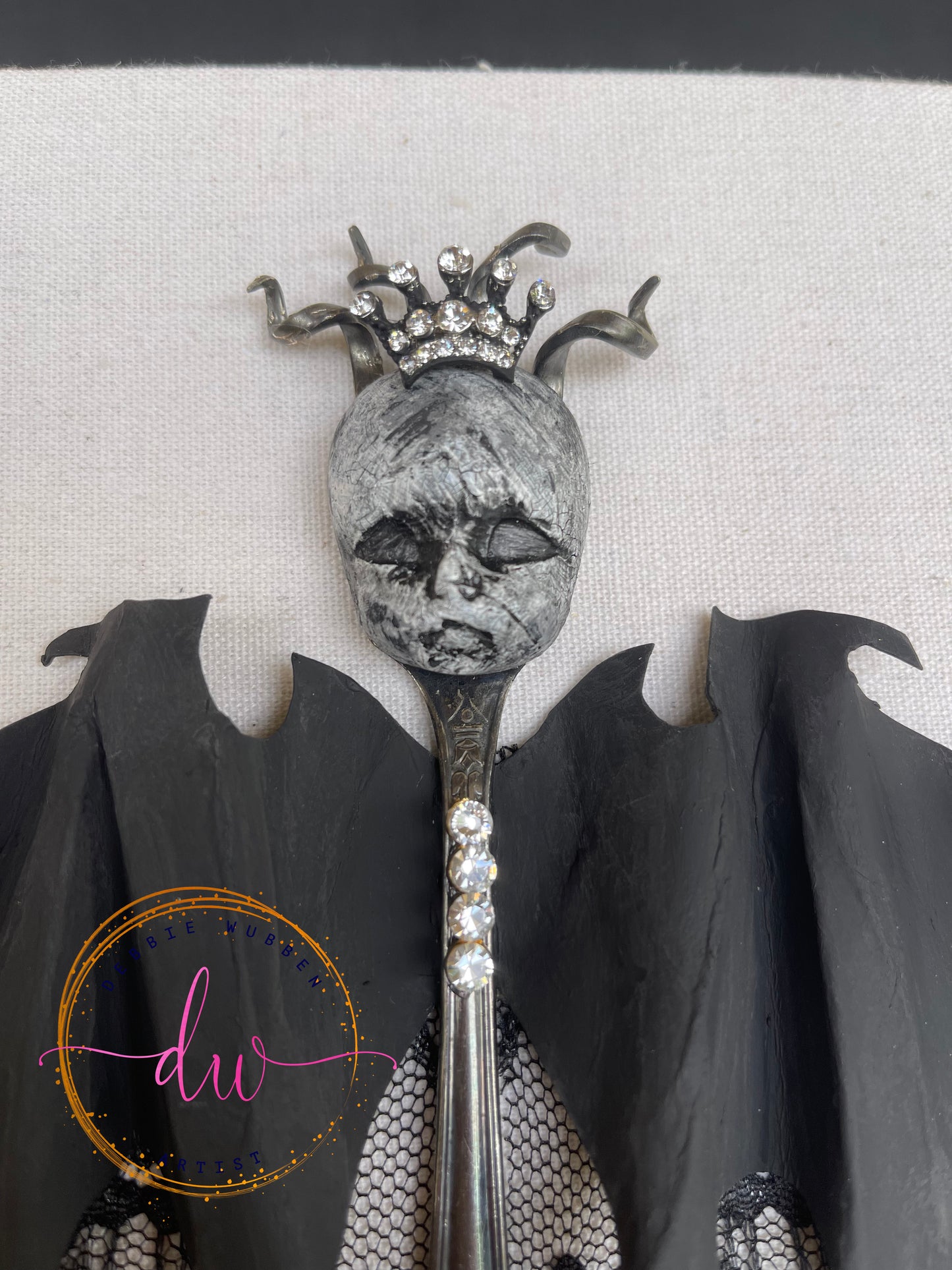 "Queen Luna" bat-creature 3 vintage silver