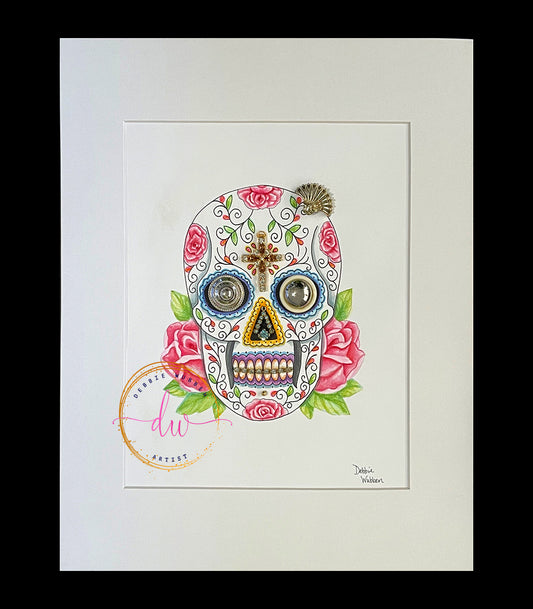 Day of the dead Skull & Vintage elements