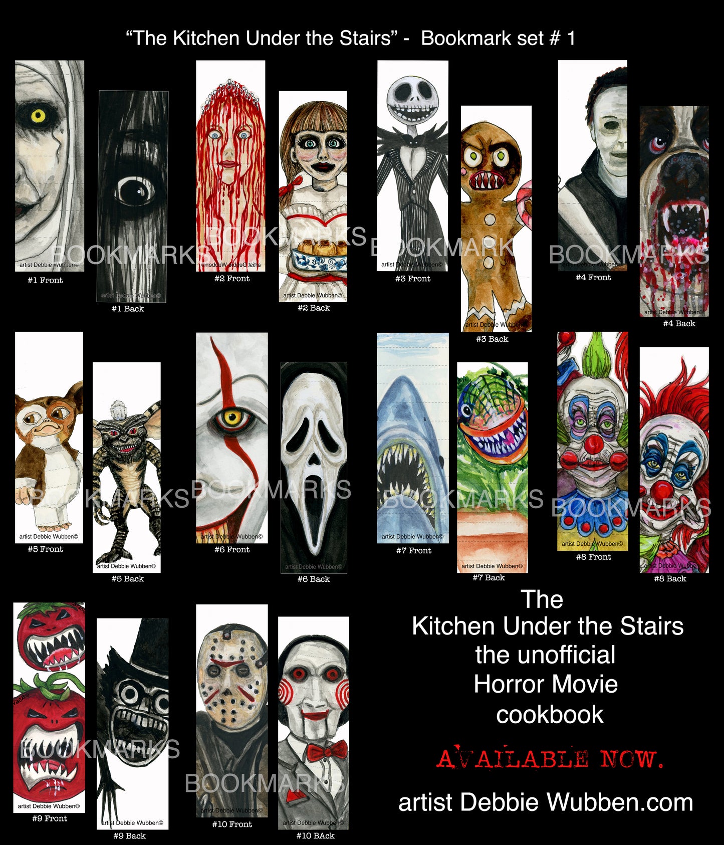 Horror Movie Bookmark Set#1 The kitchen under the stairs